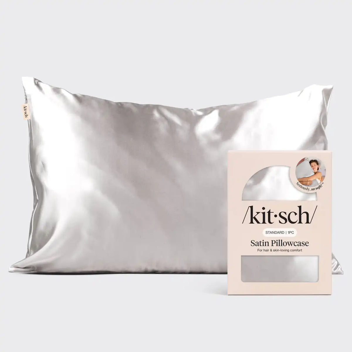 Satin Pillowcase in Silver