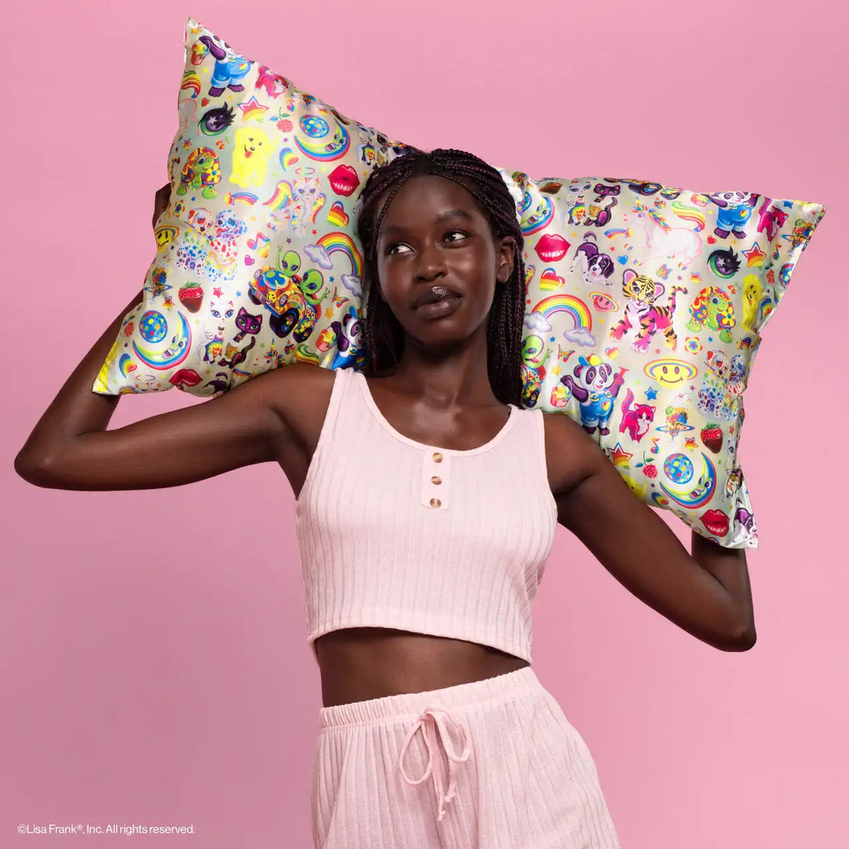 Lisa Frank x Kitsch Satin Pillowcase in The Fantastic World of Lisa Frank 2 Pack