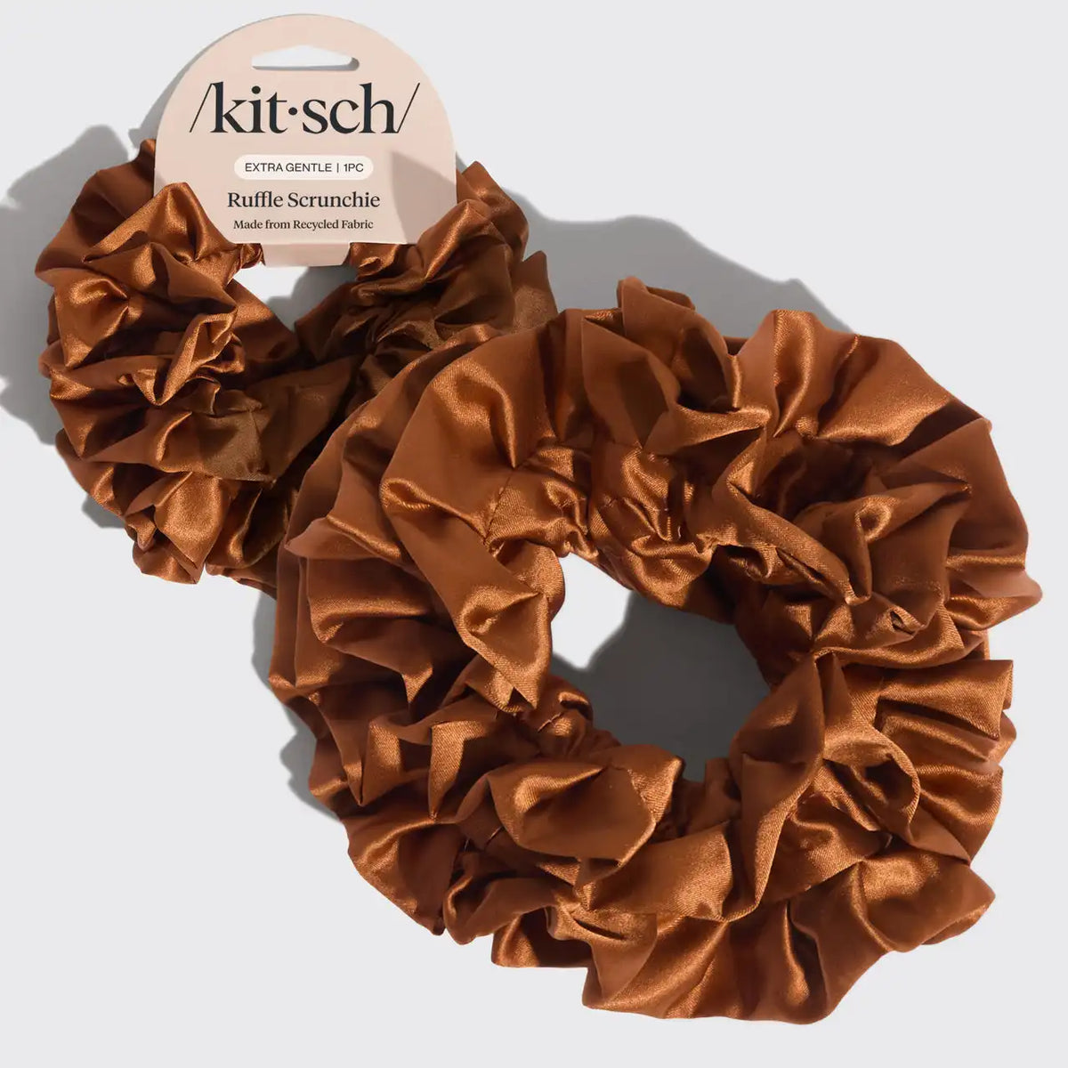 Camel Ruffle Scrunchie