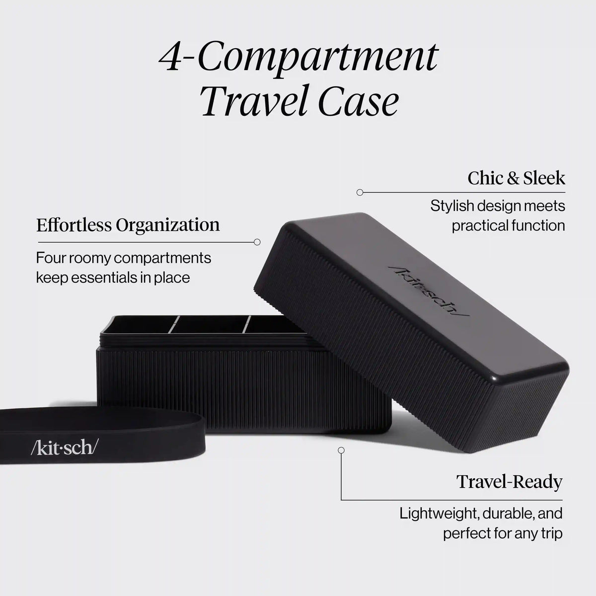 4-Compartment Travel Case - Black