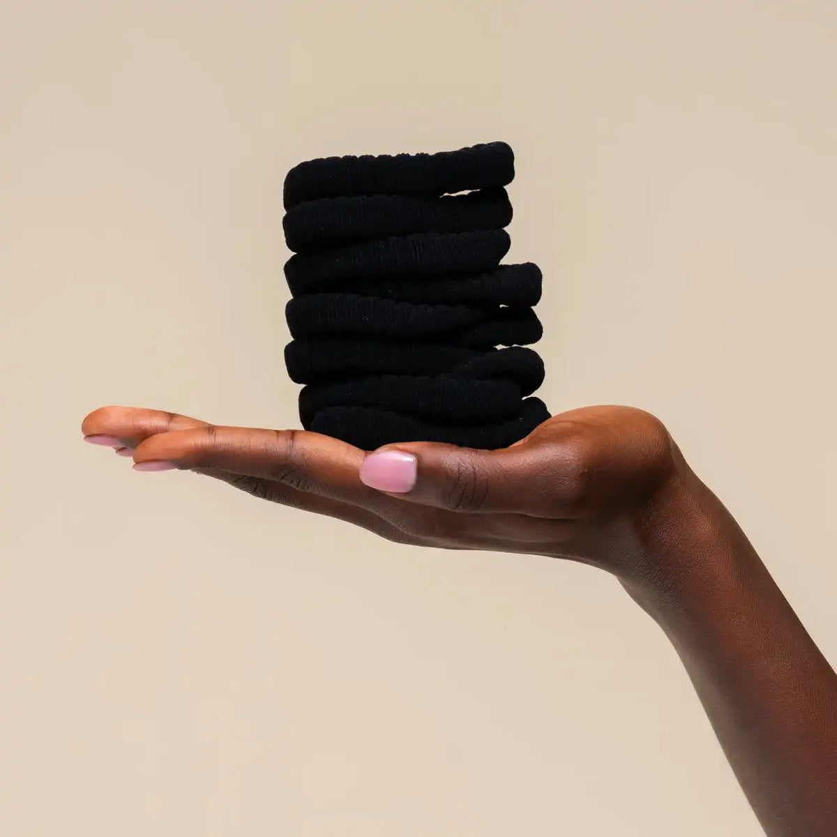 Black Ribbed Hair Elastics