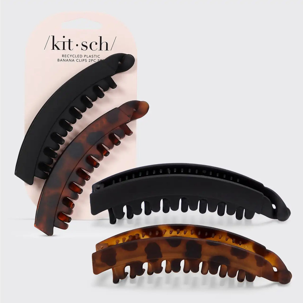 Banana Clip 2pc- Black & Tort