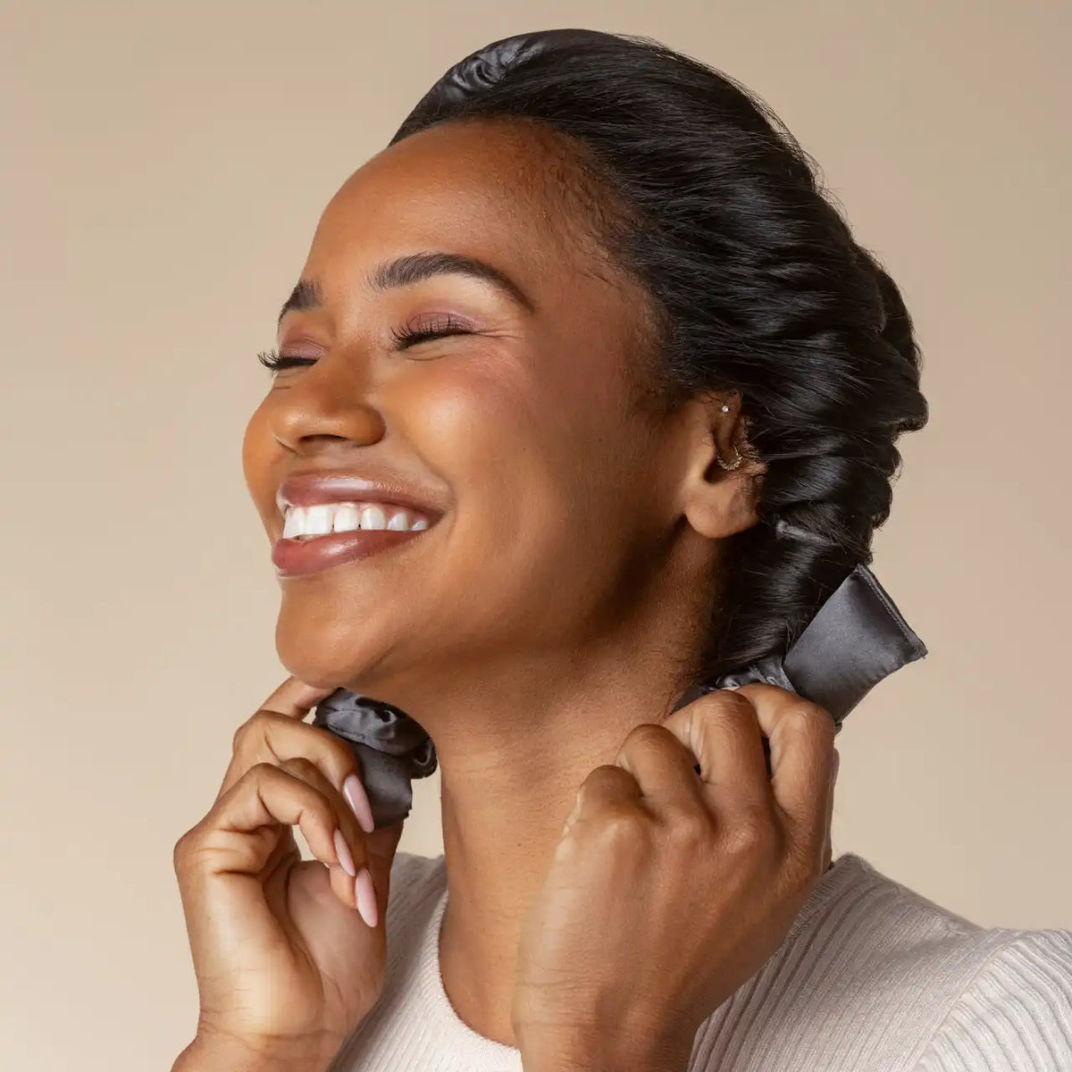 Charcoal Satin Heatless Curling Set
