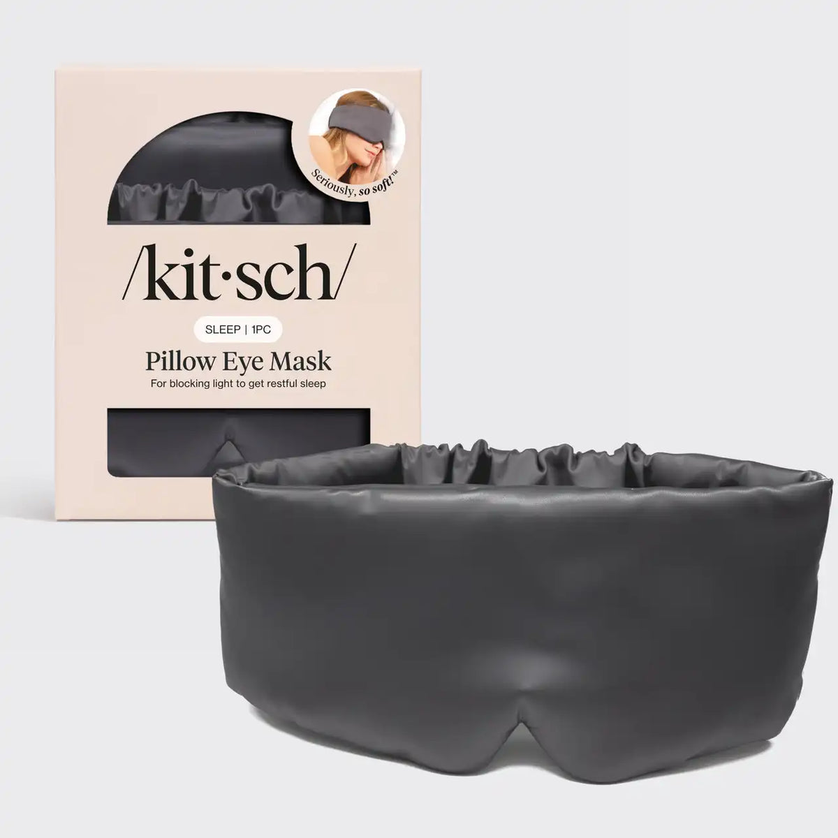 Charcoal Satin Pillow Eye Mask