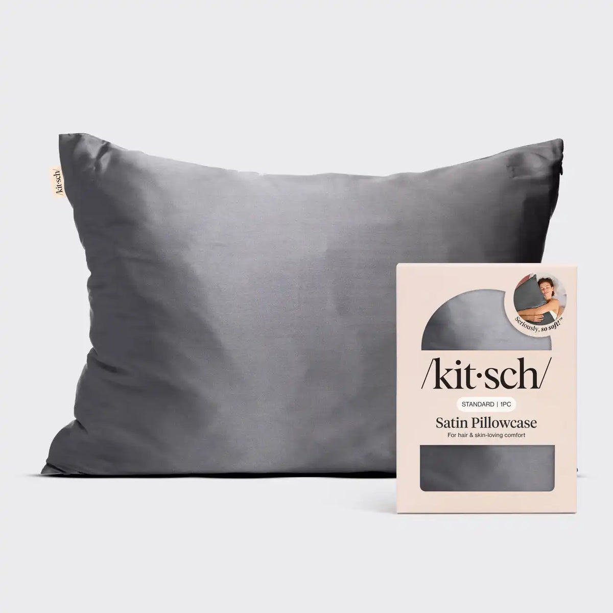 Satin Pillowcase in Charcoal