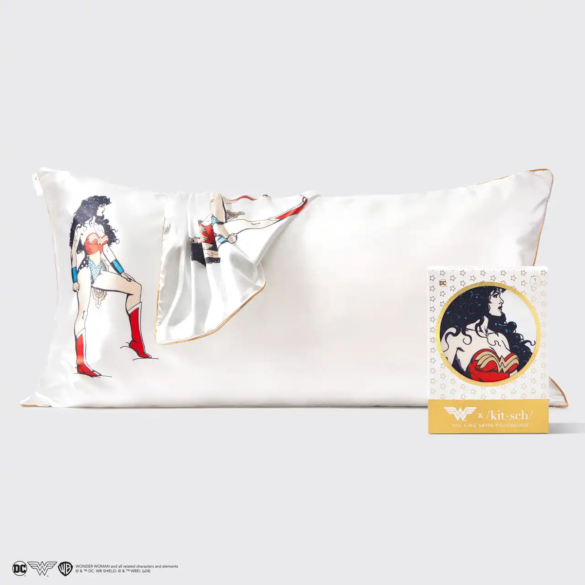 Kitsch x Wonder Woman Satin Pillowcase in Believe in Wonder - King