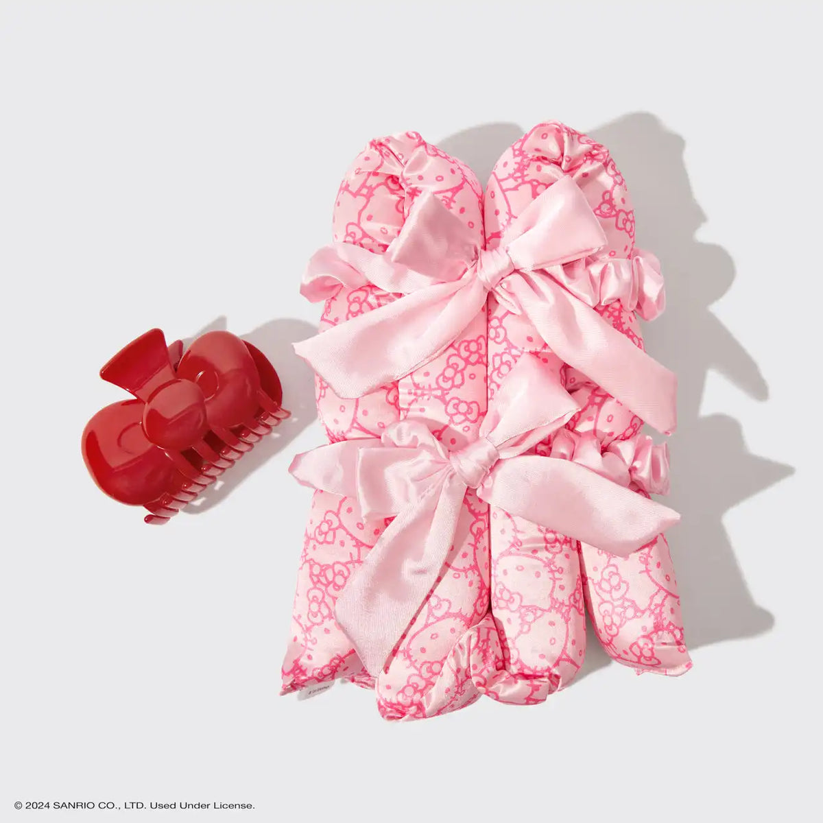 Hello Kitty x Kitsch XL Satin Heatless Styling & Bow Claw Clip 4pc Set
