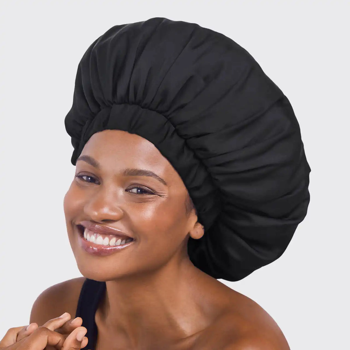 Black Satin Bonnet - XL