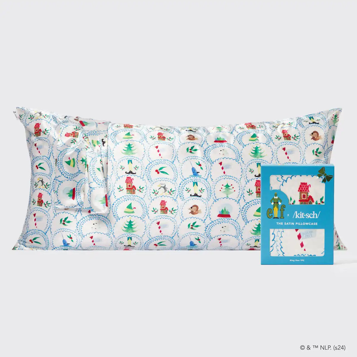 Kitsch x Elf Satin Pillowcase in North Pole - King